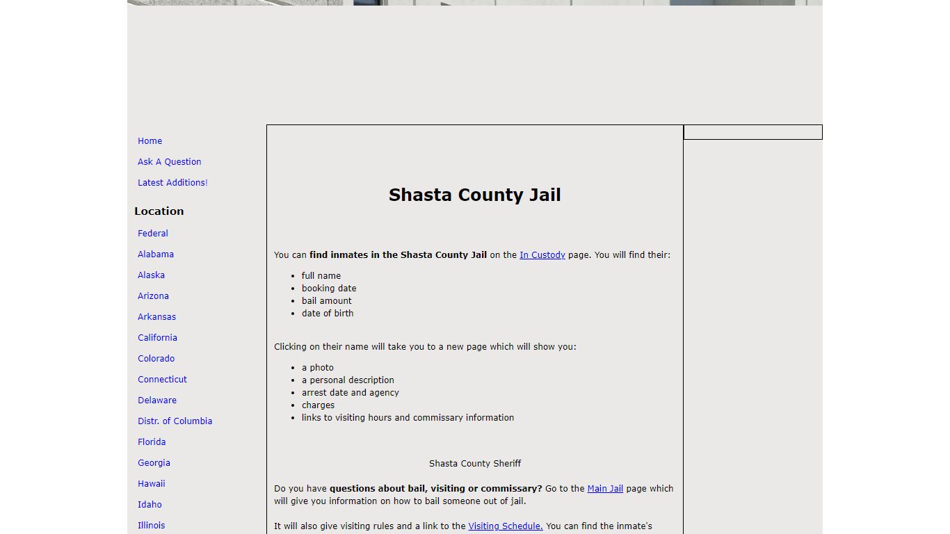 Shasta County Jail - The Free Inmate Locator